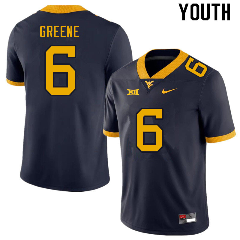 Youth #6 Garrett Greene West Virginia Mountaineers College Football Jerseys Sale-Navy - Click Image to Close